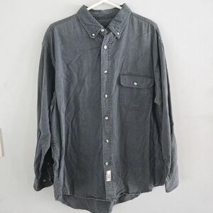 Vintage Wrangler Hero Men’s Large Faded Black Denim Button Down Shirt